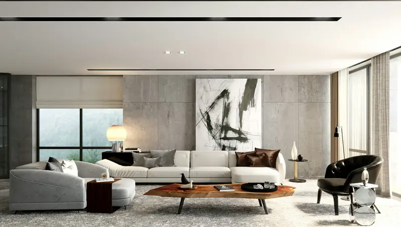 Boyası yenilenmiş modern salon